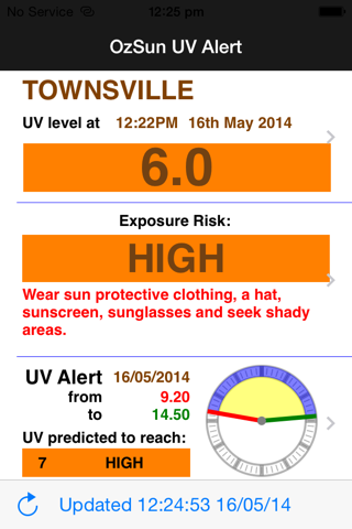 OzSun UV Alert - náhled