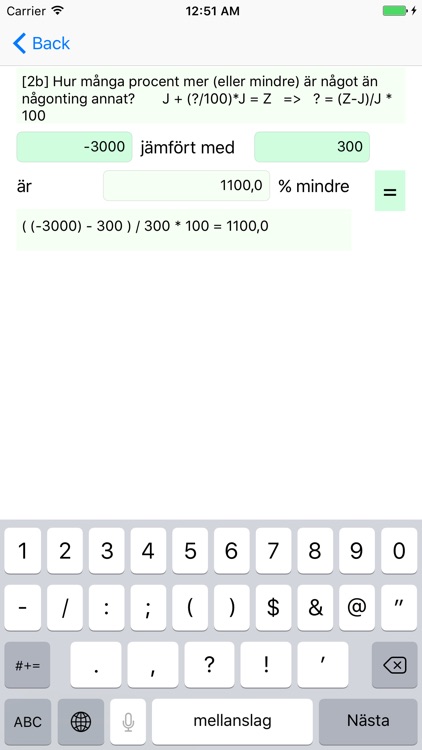 Procentmatematik - percent calculator