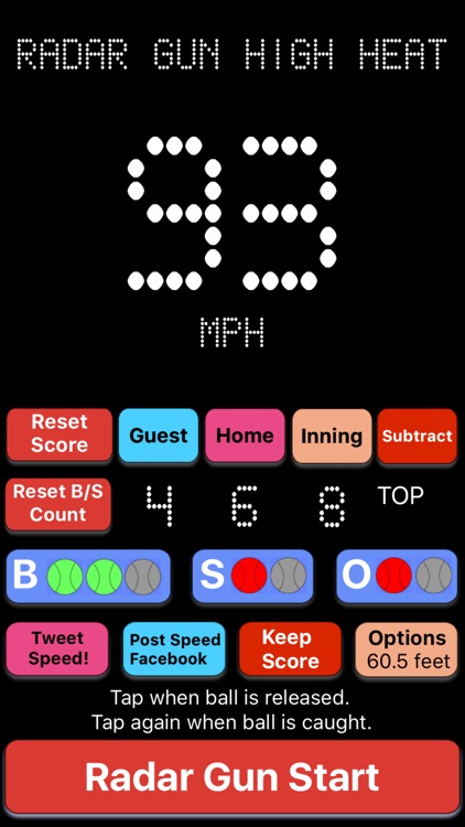 Baseball Radar Gun High Heat Pro