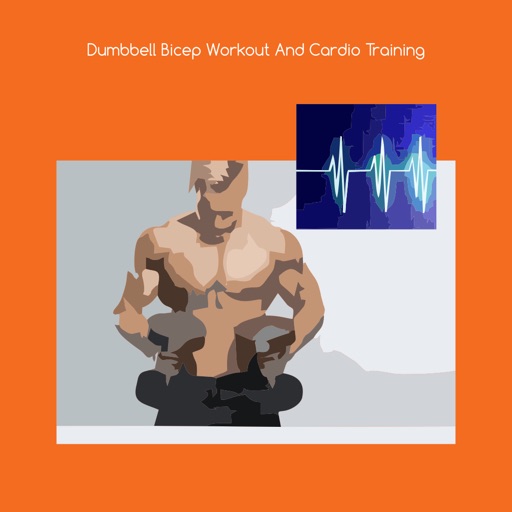 Dumbbell bicep workout and cardio training icon