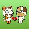 Cat And Dog Dating Sticker