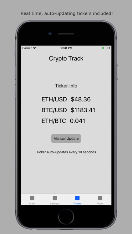 Crypto Track - Ethereum and BTC Tracker and Ticker