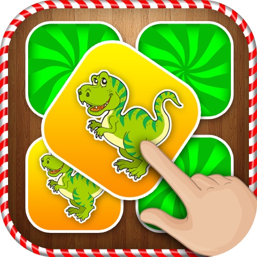 Christmas Dinosaur Matching Cards - Christmas Game Icon