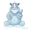 Cute Blue Rhino - Sticker Pack