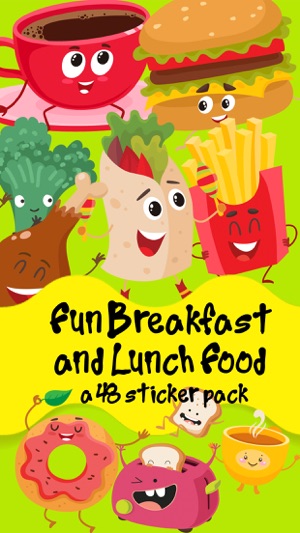 Fun Breakfast and Lunch Food Sticker Pac