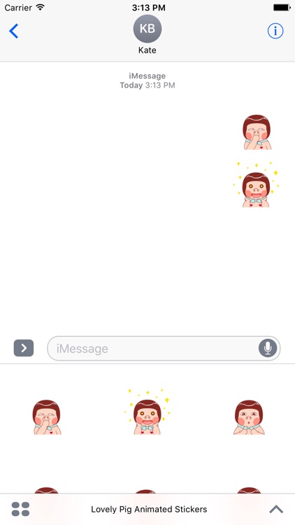 Lovely Pig Animated Stickers For iMessage