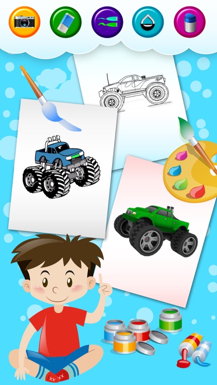 Coloring page- monster truck for kids