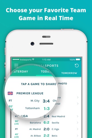 InstaSports - Football Scores Over Your Photos! screenshot 2