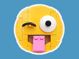 A lovely set of emoji faces built entirely out of LEGO by master builder Iain Heath