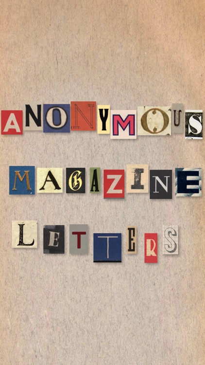 Anonymous Magazine Letters