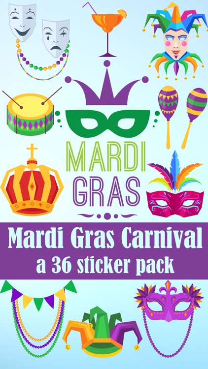 Mardi Gras Carnival Sticker Pack