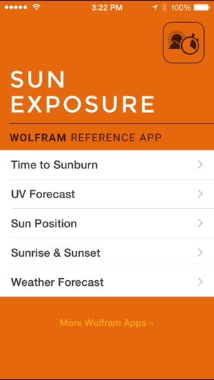 Wolfram Sun Exposure Reference App