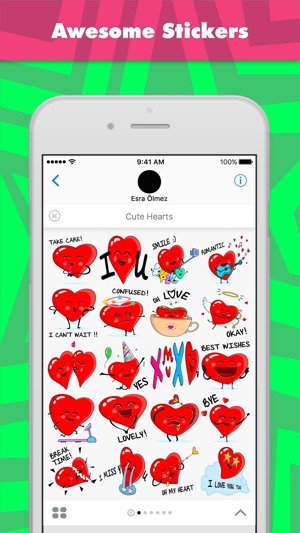 Cute Hearts stickers by Esra Olmez