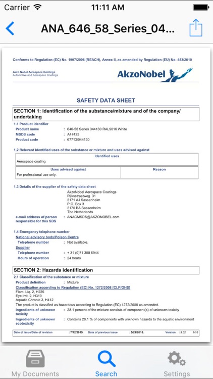 MSDS/TDS Library