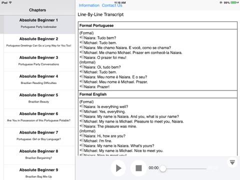 Learn Portuguese with Video for iPad screenshot 2