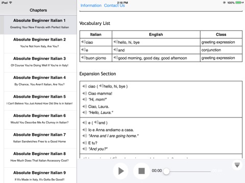 Italian Lower Beginner for iPad screenshot 3