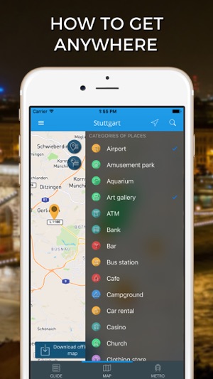 Stuttgart Travel Guide with Offline Street Map(圖3)-速報App