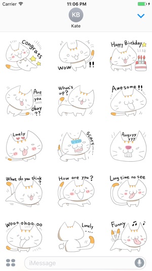 Dylan The Funny White Cat English Stickers(圖2)-速報App