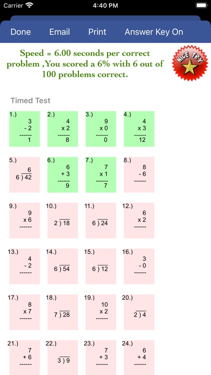 Timed Test for Math Facts screenshot-4