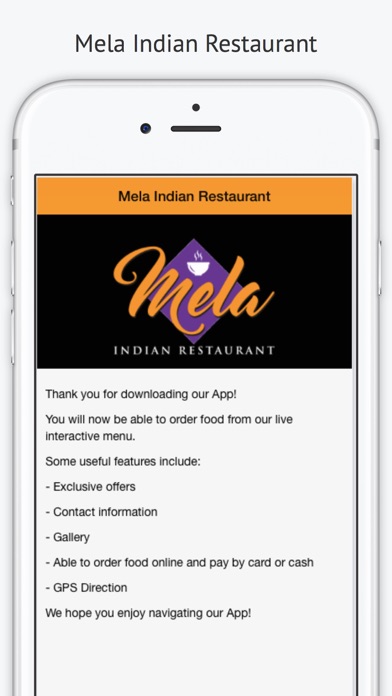 How to cancel & delete Mela Indian Restaurant from iphone & ipad 1