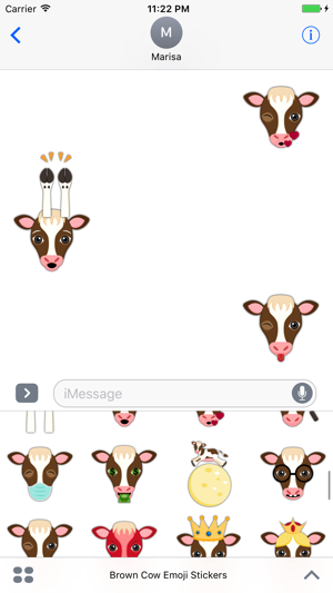 Brown White Cow Emoji Stickers(圖3)-速報App