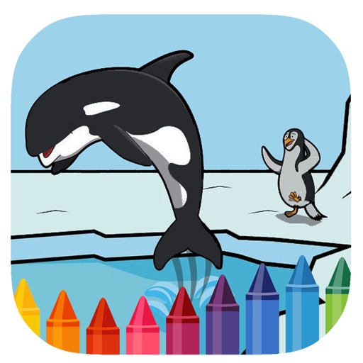 Toddler Coloring Page Penguin And Dolphin Game