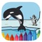 Toddler Coloring Page Penguin And Dolphin Game