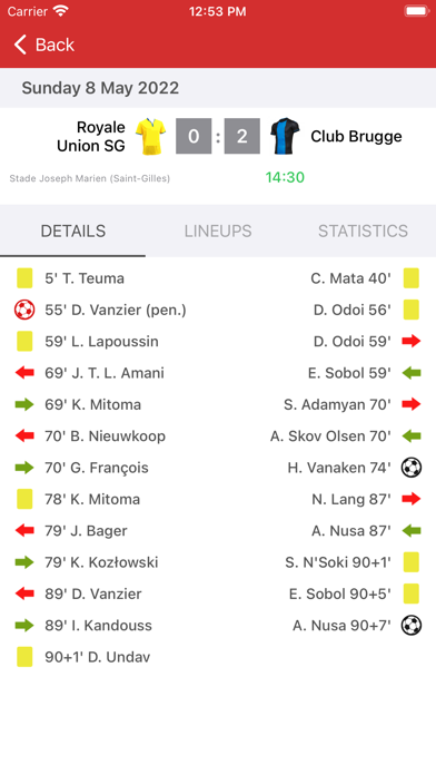 Live Scores for Jupiler League screenshot 3
