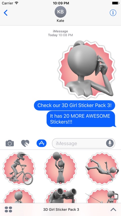 3D Girl Sticker Pack 3