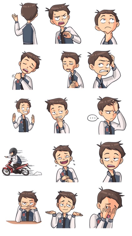 Cute Energetic Boy - Cool Stickers!