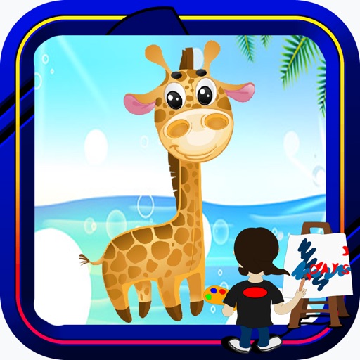 Book Colouring For Cartoon Giraffe Version Icon