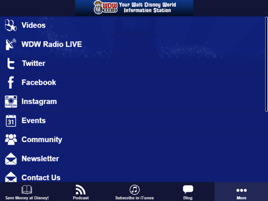 WDW Radio app screenshot