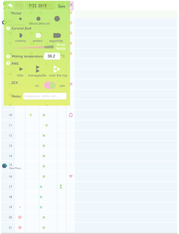 Moon Period Tracker - náhled