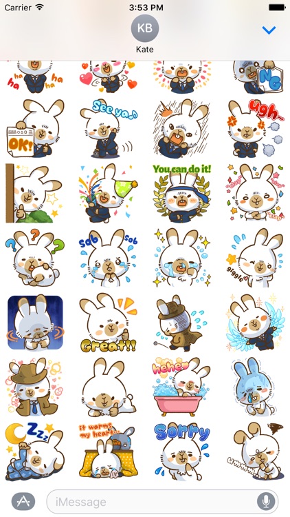 WorkeRabbit -  Sticker for iMessage screenshot-4