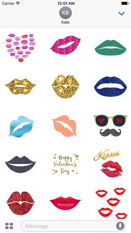 Animated GLITTERINg KISSEs - Valentine's Day