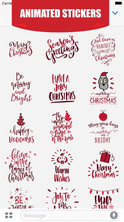 Animated Christmas Greetings for iMessage Stickers