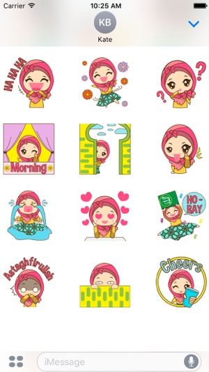 Dinda, girl with pretty hijab for iMessage Sticker(圖2)-速報App