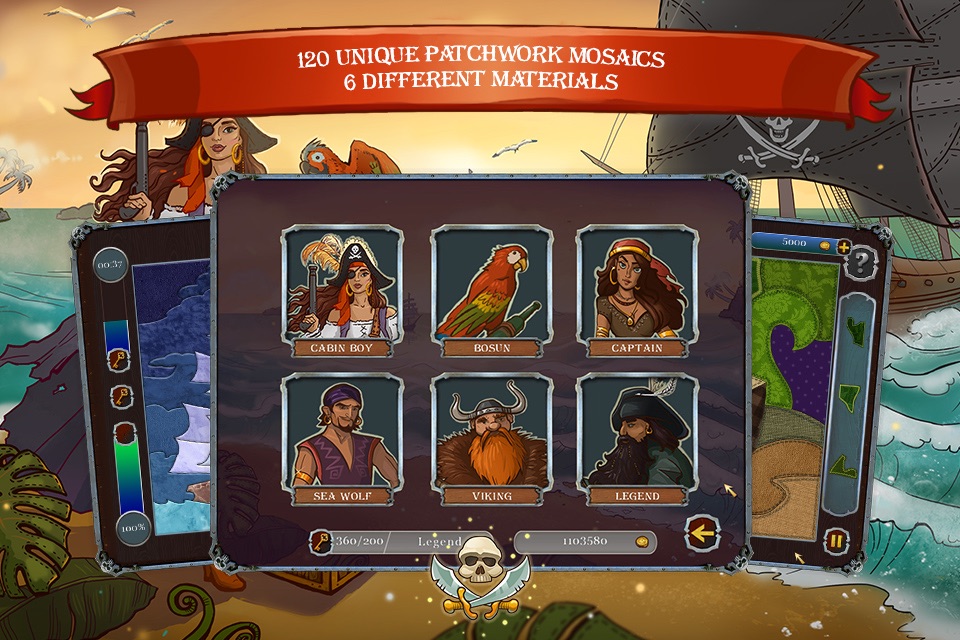 Pirate Mosaic Puzzle. Caribbean Treasures Cruise screenshot 3