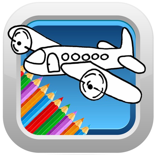 Airplane Games Coloring Drawing Book Free Icon