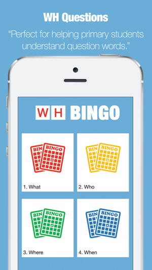 WH Questions - Bingo App