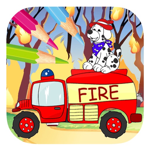 Paw Fire Truck Coloring Book Game For Kids icon