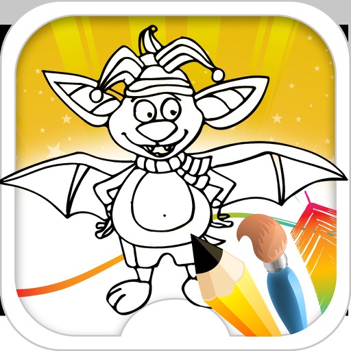 Cute Bat Coloring Game Icon