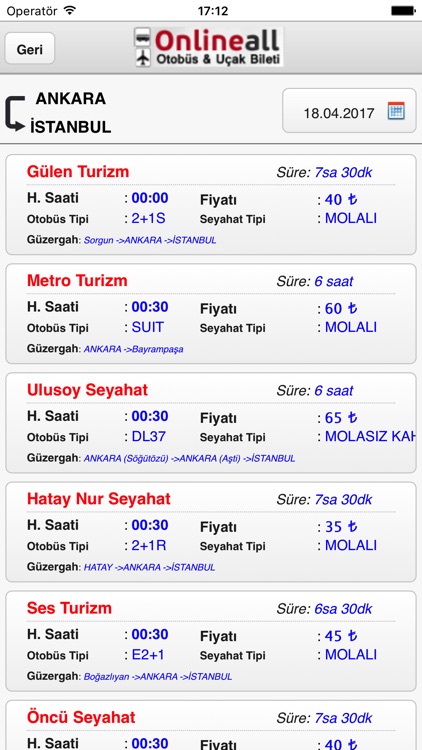 Otobüs Uçak Biletleri screenshot-3