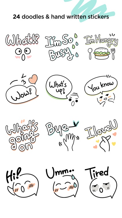 Cute doodles & hand written stickers