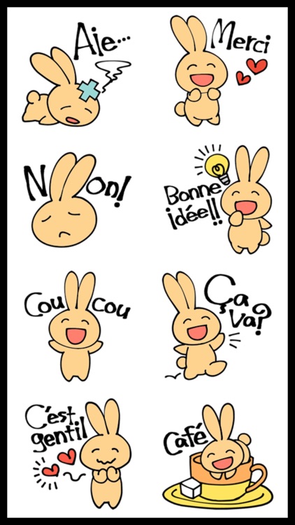 French Bunny Stickers screenshot-3