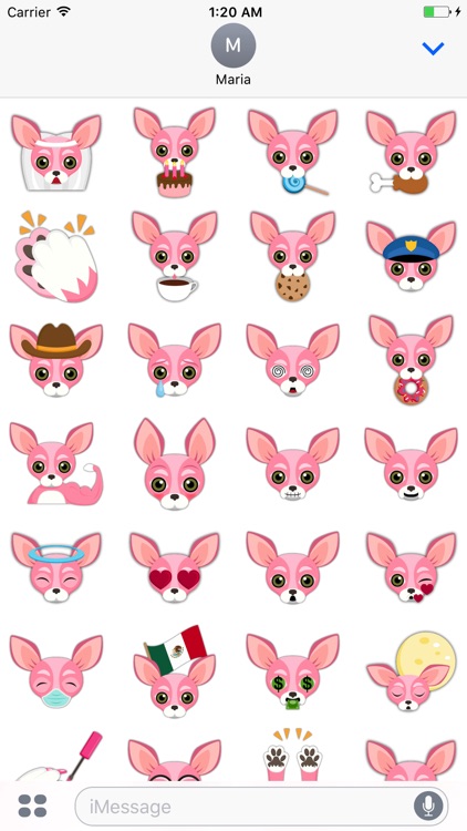 Pink Valentine's Chihuahua Emoji Stickers
