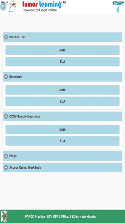 Math ELA Grade 4 - Common Core,PARCC,SBAC Practice