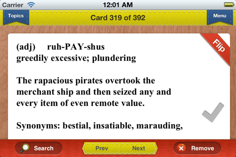 GMAT Prep Verbal Vocabulary Flashcards Exambusters screenshot 2