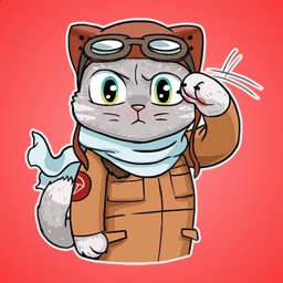 Cat the Pilot Stickers