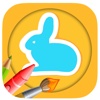 Kids Bunny Adventure Game Coloring Page Version